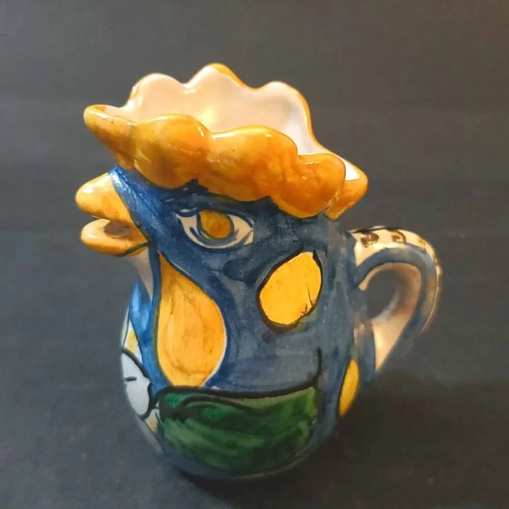 Ceramic Rooster Pitcher, Creamer or Milk Jug, Crafted in a Mexico or Italy
